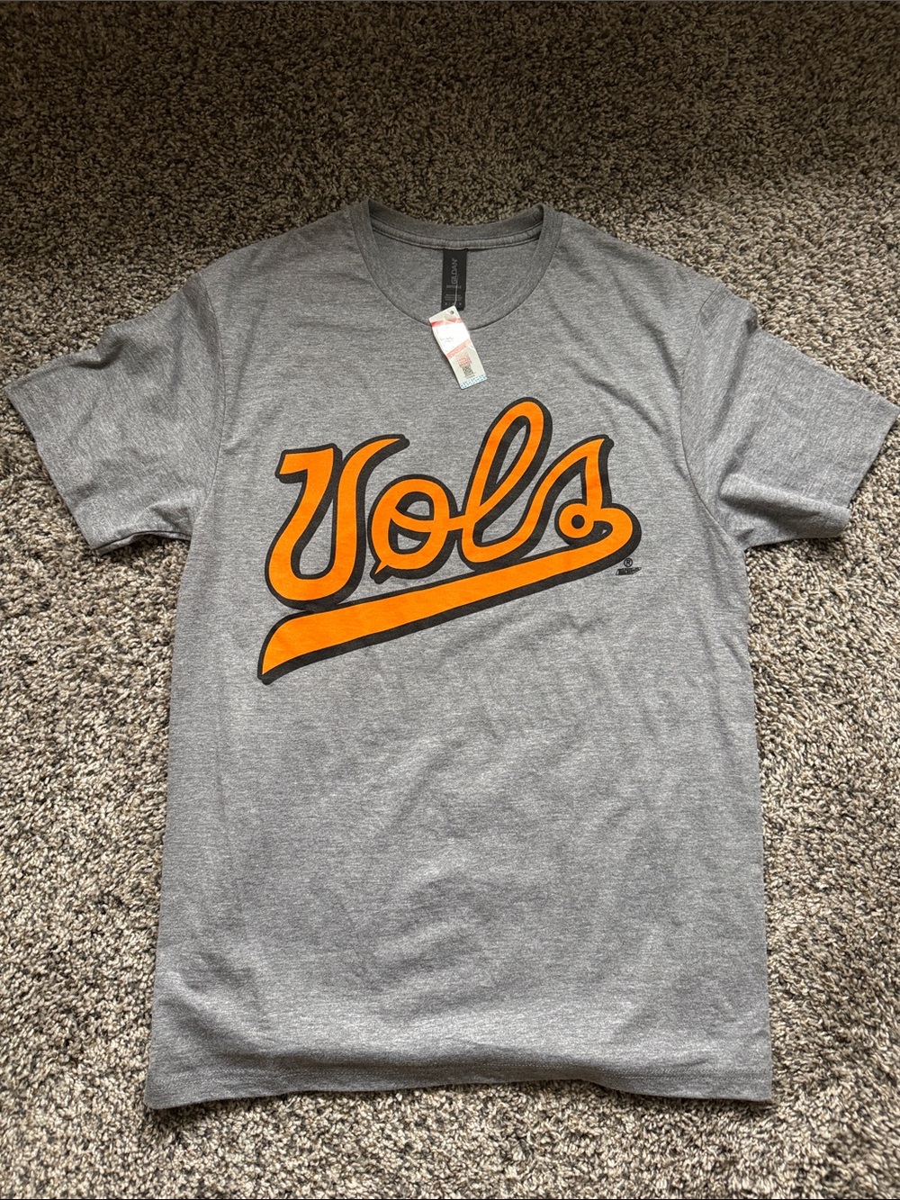 Tennessee Gildan Gray Crewneck T-Shirt with Orange 'Vols' Script